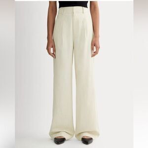 Everlane The Draper Pleated Pant in Buttersmooth Heathered Oat Cream Size 16S